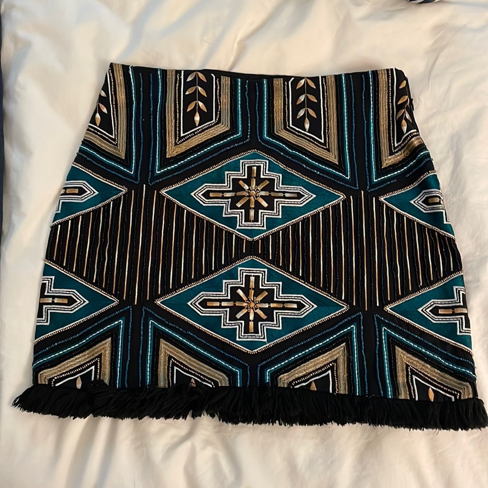 H&M beaded fringe skirt